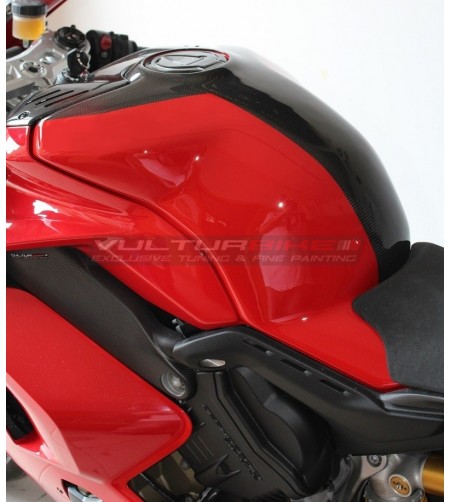 Zweifarbige Tankabdeckung aus rot-schwarzem Carbon - Ducati Panigale V4 / V4s / V4R / Streetfighter V4 