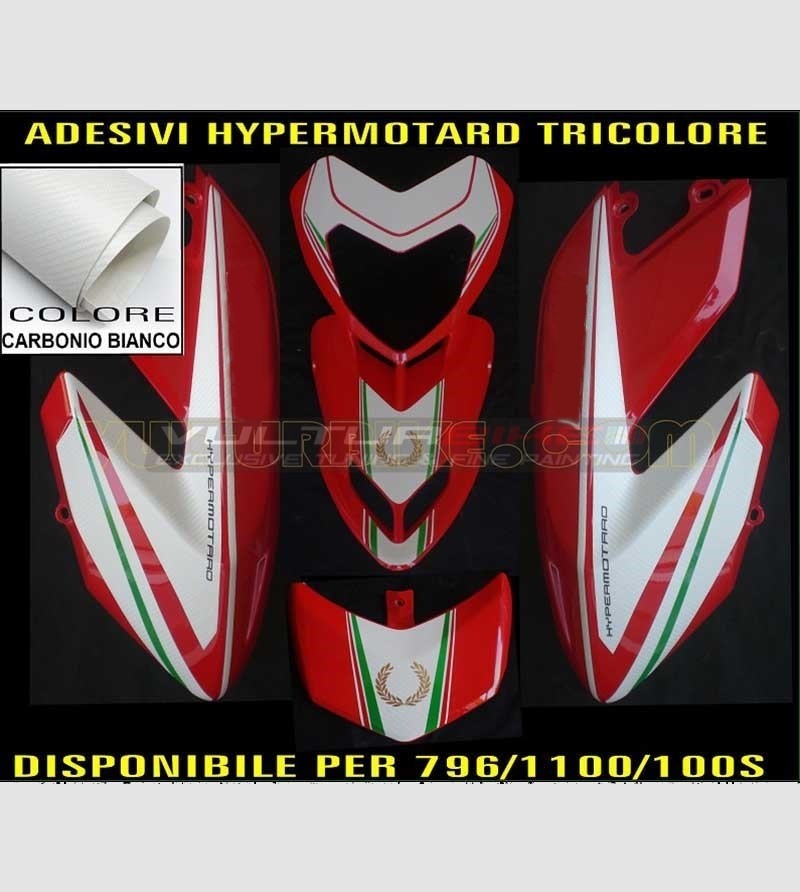 Kit adesivi Tricolore con corona dorata - Ducati Hypermotard 796/1100