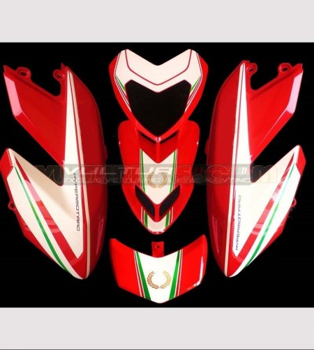 Tricolor stickers kit with golden crown - Ducati Hypermotard 796/1100