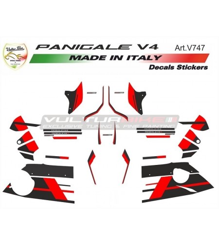 Spezielles schwarz-rotes Klebeset - Ducati Panigale V4 / V4S / V4R / V4 2020 