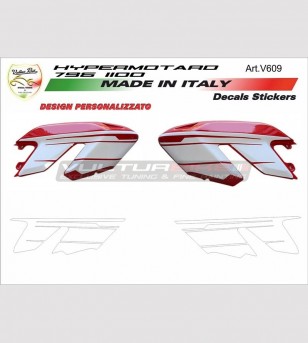Benutzerdefinierte Aufkleber-Kit für Ducati Seiten Hypermotard 796/1100