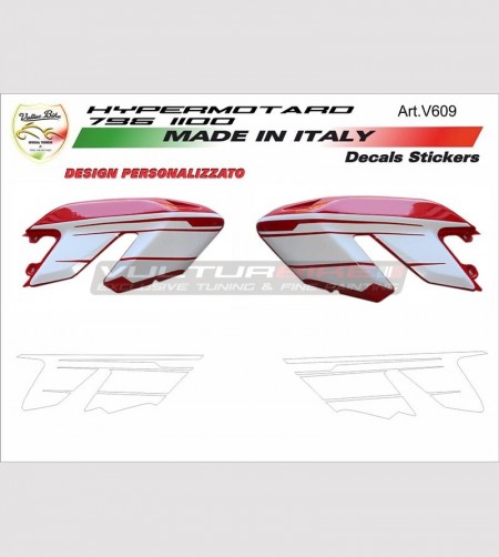 Kit de pegatinas personalizado para laterales Ducati Hypermotard 796/1100