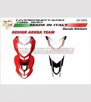 Front fairing stickers design Aruba Team - Ducati Hypermotard 796/1100
