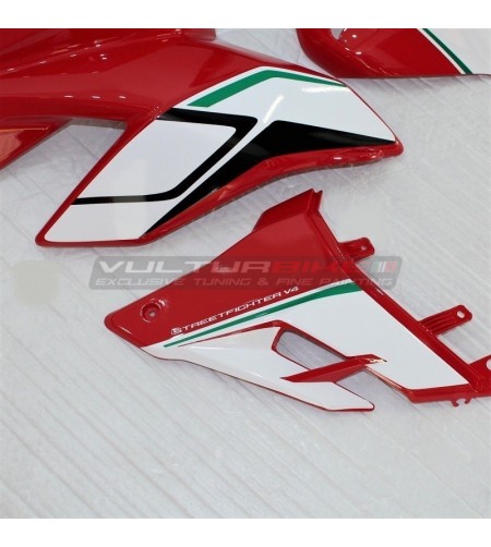 Autocollants pour carénages latérales design tricolore italien - Ducati Streetfighter V4 / V4S 
