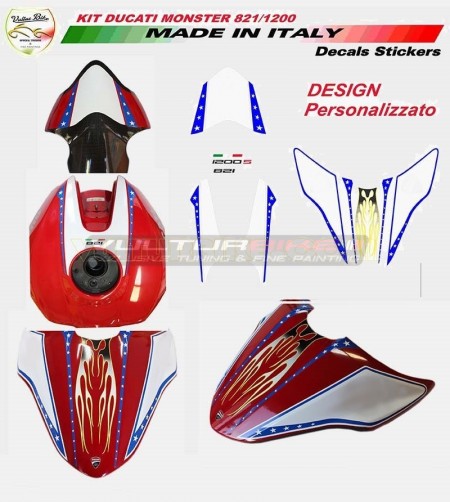 Kit adesivi design personalizzato - Ducati Monster 821/1200