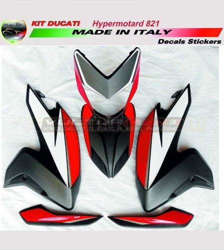 Stickers kit red/white/silver - Ducati Hypermotard 821 