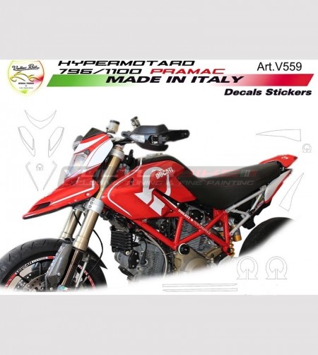 Kit adesivi grafica Pramac r/w - Ducati Hypermotard 796/1100 