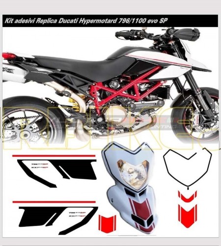 Kit de pegatinas réplica b/r - Ducati Hypermotard 1100/EVO SP 