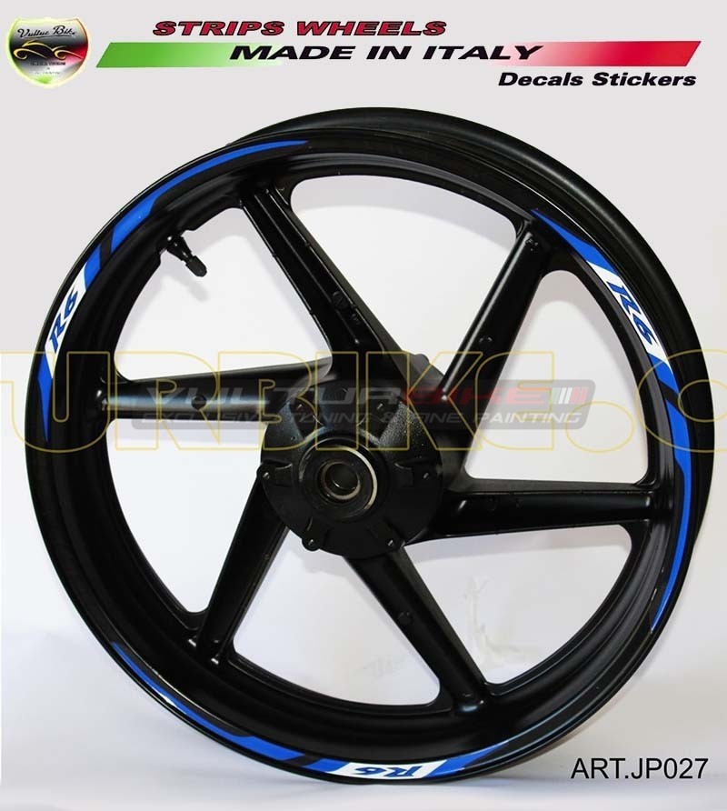 Black Blue Stickers for Motorcycle Wheels - Yamaha R6 