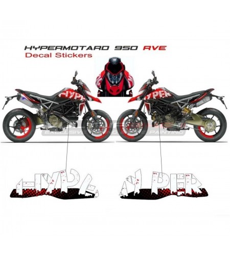 Réplica De Adhesivos Rve Para Carenados Laterales - Ducati Hypermotard 950 