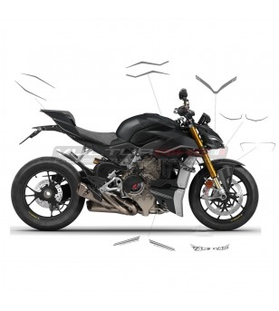 Metallisch graphitfarbenes Klebeset - Ducati Streetfighter V4 / V4S 