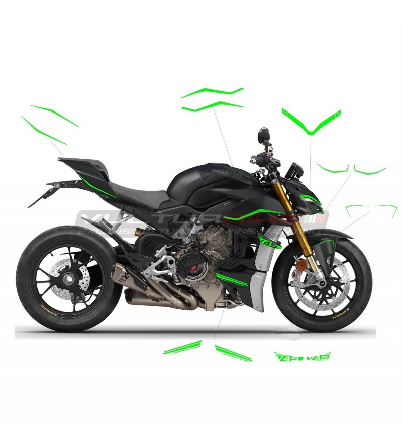 Kit adesivi colorati verdi - Ducati Streetfighter V4 / V4S 