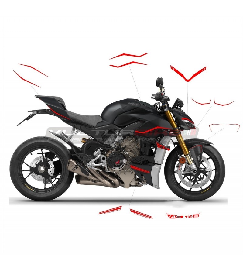 Kit adesivi colorati rosso Ducati - Ducati Streetfighter V4 / V4S 