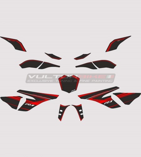 Stickers Kit Factory Racing version rouge - Yamaha R1 2015-2018 