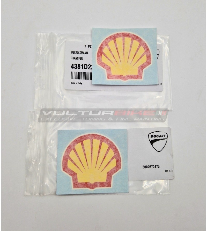 Paar Originalaufkleber Ducati Shell-Logo