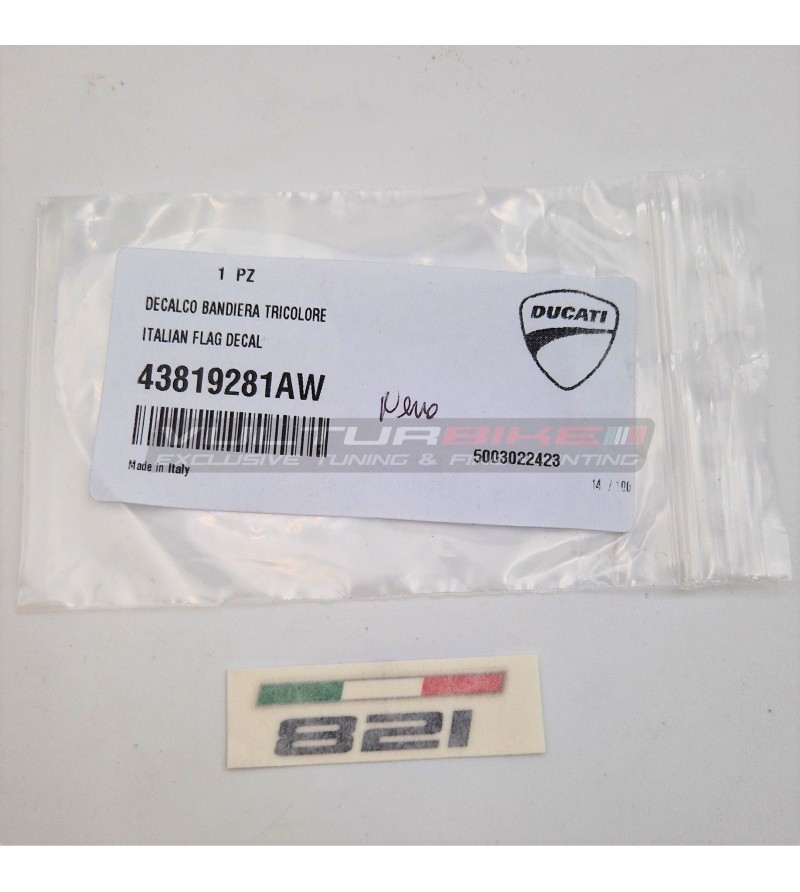 Original sticker Ducati Monster 821 black with Italian flag 