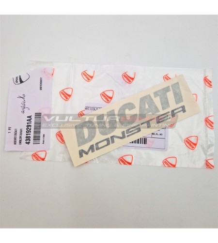 Pegatina original Ducati Monster color negro plateado 