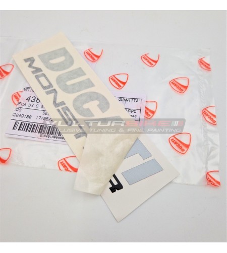 Autocollant original Ducati Monster couleur argent noir 