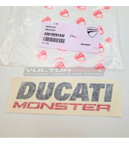 Autocollant original Ducati Monster rouge et noir 