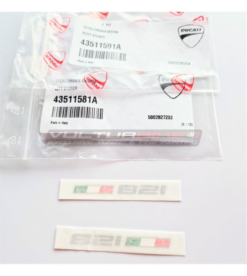 Pegatinas plateadas originales para Ducati Monster de cola 821 