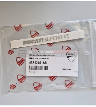 Emblema original Ducati Superbike, gris oscuro. 