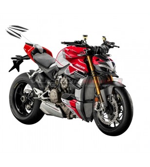 Autocollants de queue design S CORSE blanc noir - Ducati Streetfighter V4 / V2 