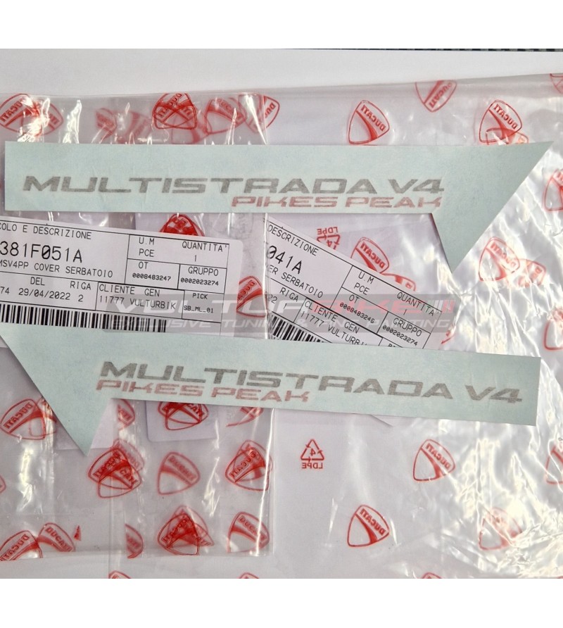 Par de pegatinas originales Ducati Multistrada V4 Pikes Peak 