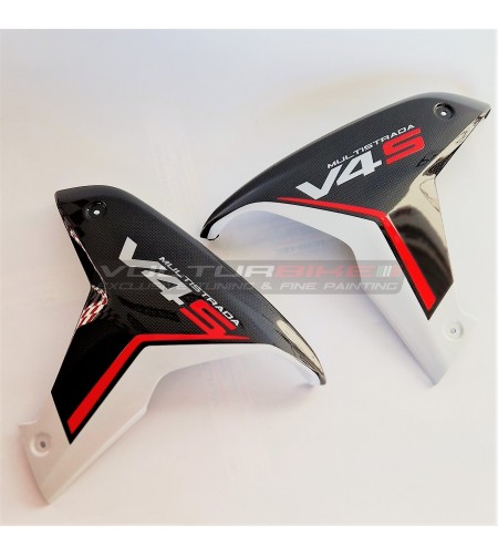 Paneles laterales de carbono - Ducati Multistrada V4S (ICEBERG WHITE) 
