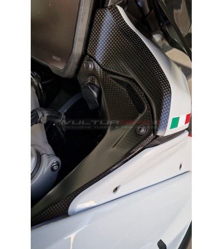 Couvercle supérieur en carbone pour embout - Ducati Multistrada V4S (ICEBERG WHITE) 