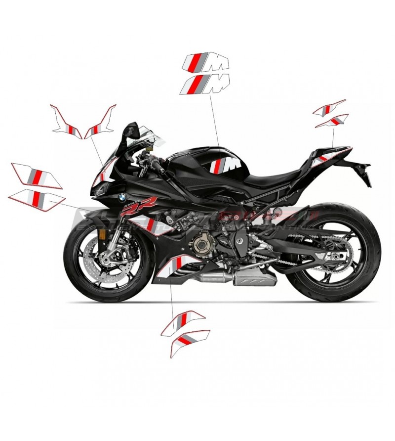 Rot weiße Aufkleber Kit für Motorrad BMW S1000RR 2019 / 2021