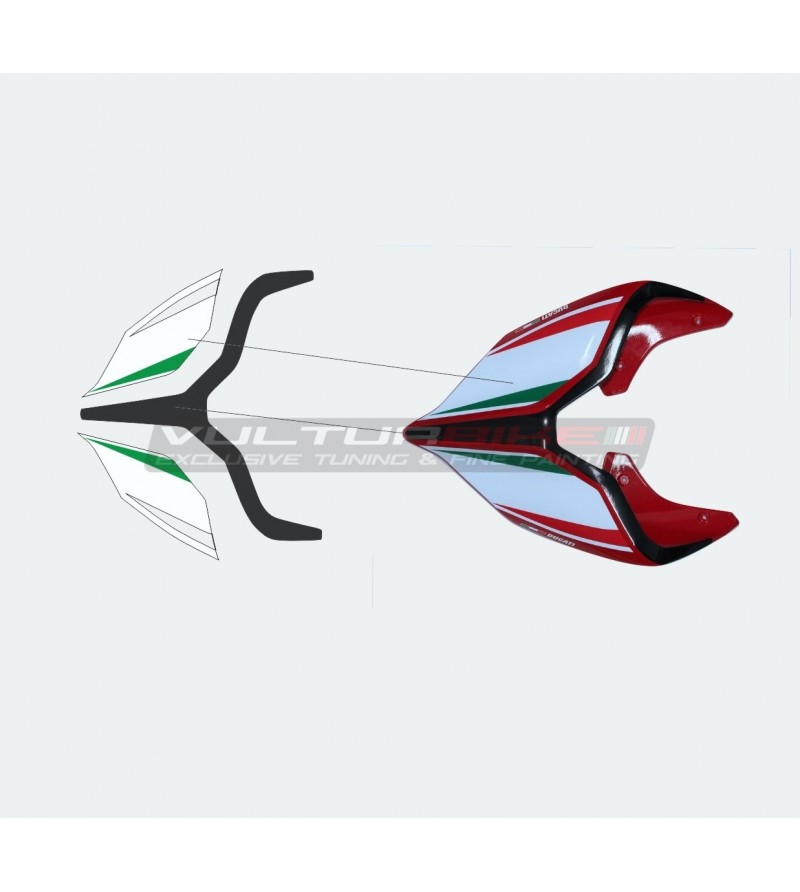 Tricolor design tail stickers kit - Ducati Panigale / Streetfighter V4 / V2