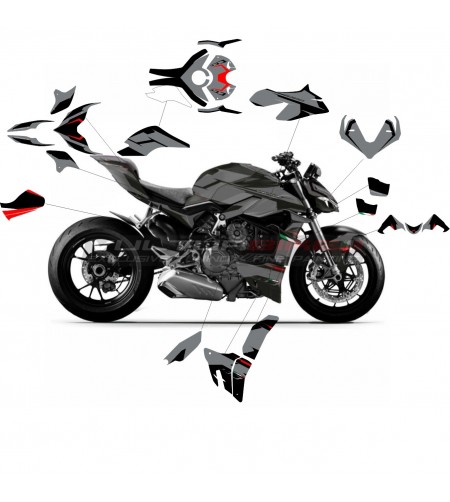Kit d’autocollants design gris - Ducati Streetfighter V4 