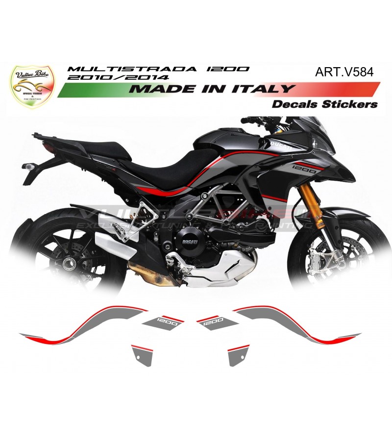 Motorbike stickers kit black - Ducati multistrada 1200/1200S 2010/2014 