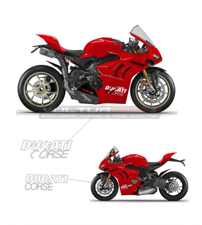 Autocollants originaux Ducati pour les carénages inférieurs - Panigale V4 2022 - 2023