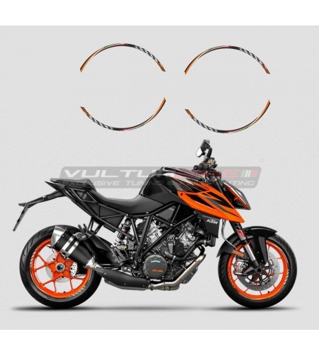 Universalaufkleber für orangefarbene Designfelgen 