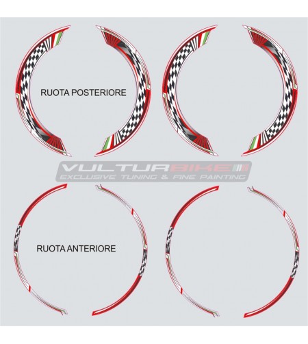Universal stickers for red design wheels