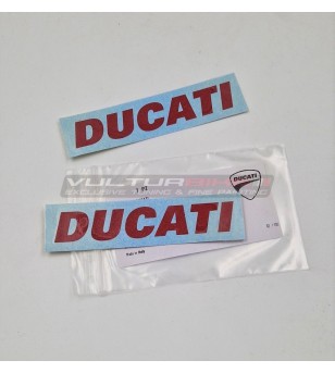 Par de calcomanías originales Ducati color rojo