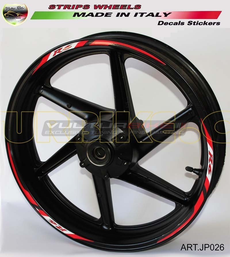 Adesivi rossoneri per ruote moto - Yamaha R6 