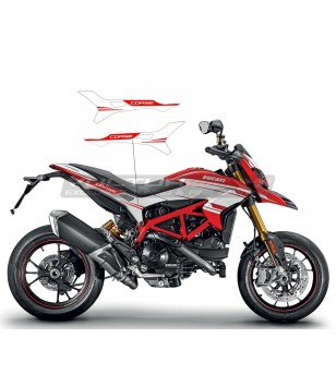 Autocollants design blancs pour carénages latéraux - Ducati Hypermotard 821 / 939 