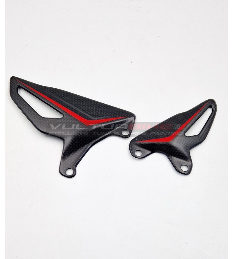 Custom design carbon heel guard set - Ducati Panigale V4 / Streetfighter V4 / V2 