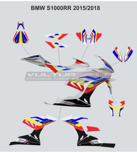 Kit complet autocollants multicolores design - BMW S1000RR