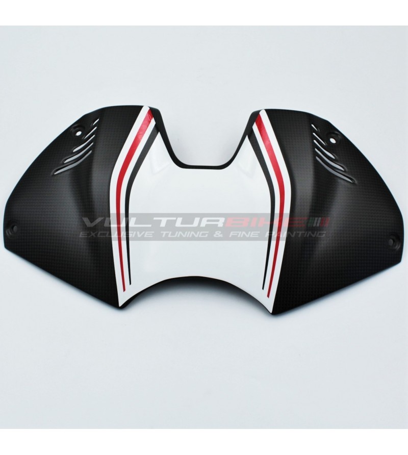 Pegatina blanca-roja para la tapa de la batería - Ducati Panigale V4 2022 / 2023