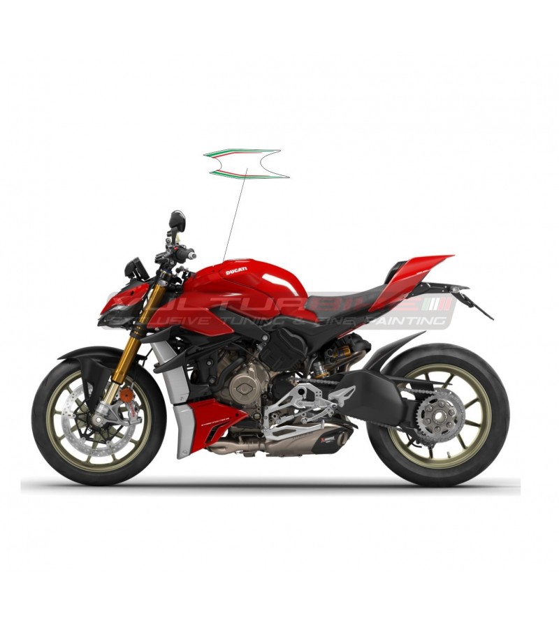 Autocollant pour couvercle de batterie design tricolore italien - Ducati Streetfighter V4 / V4S 