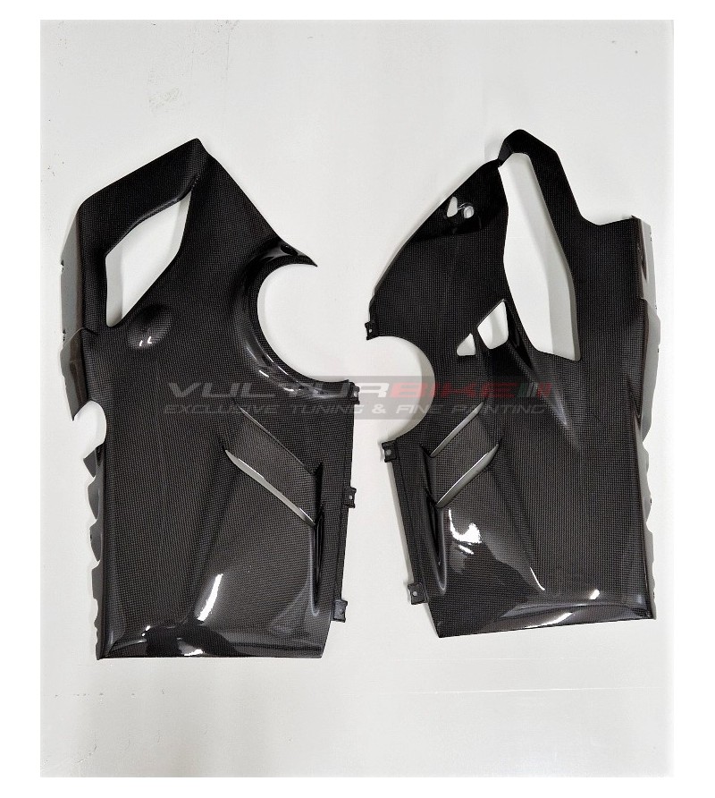 Carene inferiori carbonio Panigale V4 2018 / 2023 per scarico Akrapovic 