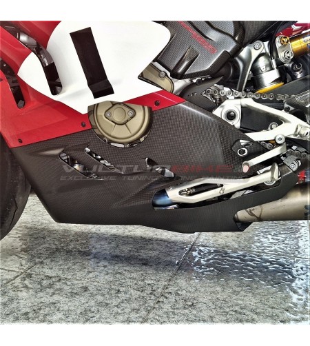 Carbon untere Verkleidungen Panigale V4 2018 / 2023 für Akrapovic Auspuff 