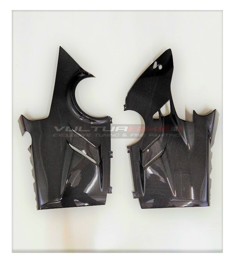 Carenados inferiores de carbono Panigale V4 2018 / 2023 para escape original 