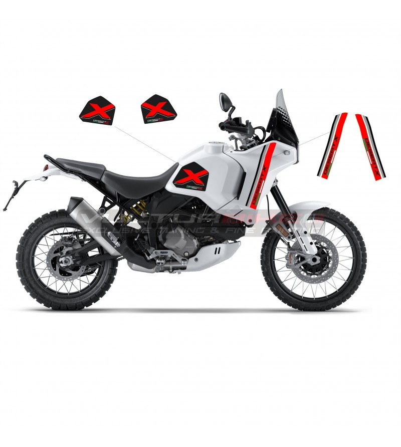 Autocollants personnalisés pour réservoir et panneaux latéraux - Ducati DesertX 