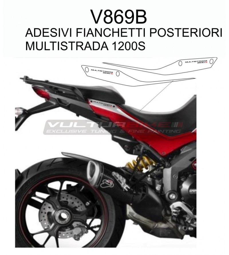 Aufkleberset für Seitenteile unter dem Sattel - Ducati Multistrada 1200S 2010/2014 
