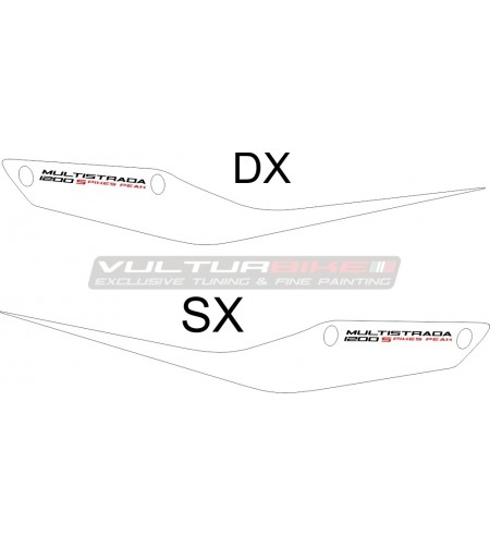 Kit autocollants pour panneaux latéraux sous la selle - Ducati Multistrada 1200S Pikes Peak 2010/2014 