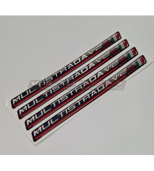 4 pegatinas universales de resina 3D - Ducati Multistrada V2S 
